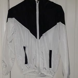 Black and white windbreaker